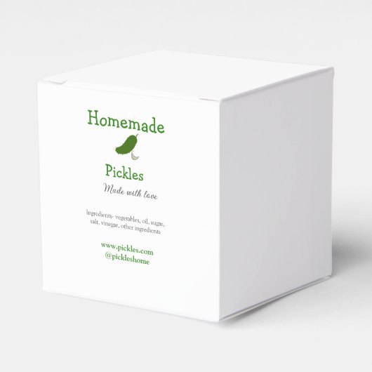 Homemade pickles gemaakt met liefde tekstwebsite t bedankdoosjes (Voorkant Zijde)