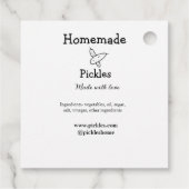Homemade pickles gemaakt met liefde tekstwebsite t bedankjes labels (Achterkant)