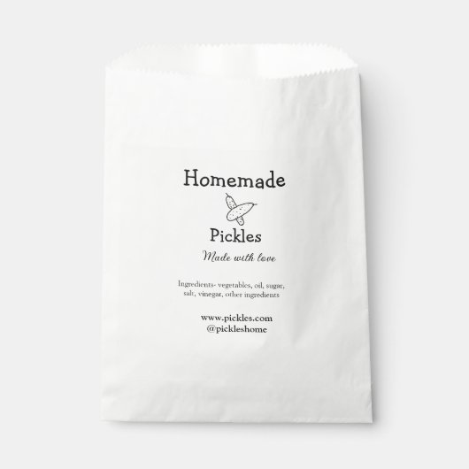 Homemade pickles gemaakt met liefde tekstwebsite t bedankzakje (Voorkant)