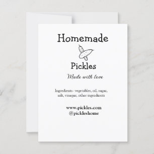 Homemade pickles gemaakt met liefde tekstwebsite t briefkaart
