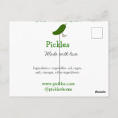 Homemade pickles gemaakt met liefde tekstwebsite t briefkaart (Achterkant)