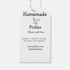 Homemade pickles gemaakt met liefde tekstwebsite t cadeaulabel