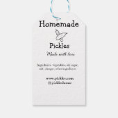 Homemade pickles gemaakt met liefde tekstwebsite t cadeaulabel (Achterkant)