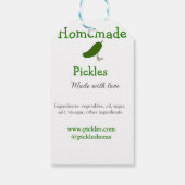 Homemade pickles gemaakt met liefde tekstwebsite t cadeaulabel (Achterkant)