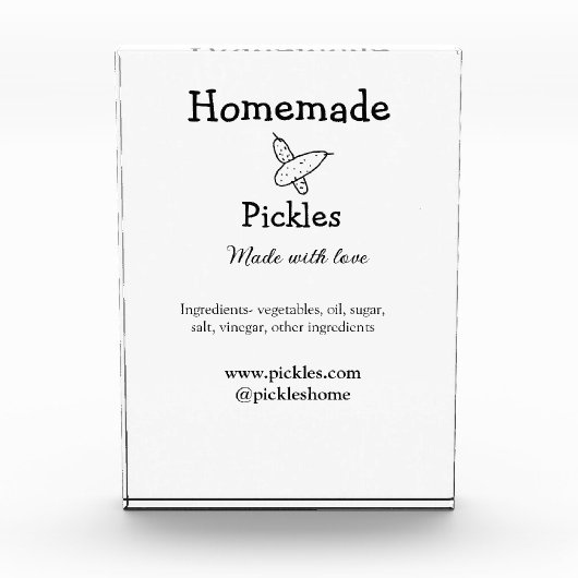 Homemade pickles gemaakt met liefde tekstwebsite t fotoblokken (Voorkant)