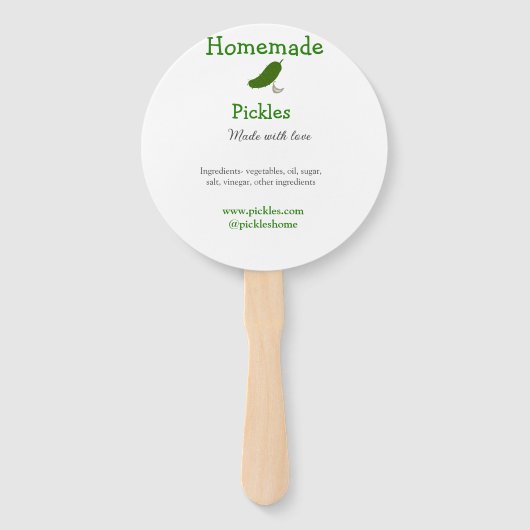 Homemade pickles gemaakt met liefde tekstwebsite t handwaaier (Voorkant)