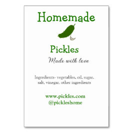 Homemade pickles gemaakt met liefde tekstwebsite t kaart