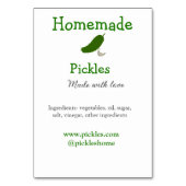 Homemade pickles gemaakt met liefde tekstwebsite t kaart (Achterkant)