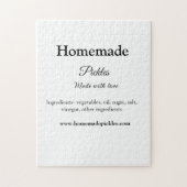 Homemade pickles gemaakt met liefde tekstwebsite t legpuzzel (Verticaal)
