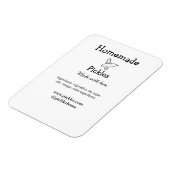 Homemade pickles gemaakt met liefde tekstwebsite t magneet (Linkerzijde)