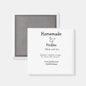 Homemade pickles gemaakt met liefde tekstwebsite t magneet (Voorkant / Achterkant)