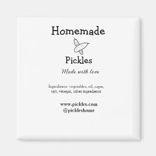 Homemade pickles gemaakt met liefde tekstwebsite t magneet