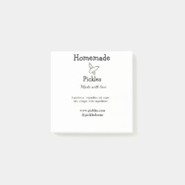 Homemade pickles gemaakt met liefde tekstwebsite t post-it® notes