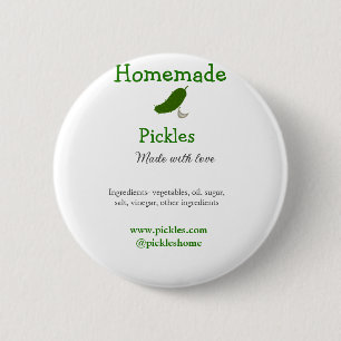 Homemade pickles gemaakt met liefde tekstwebsite t ronde button 5,7 cm