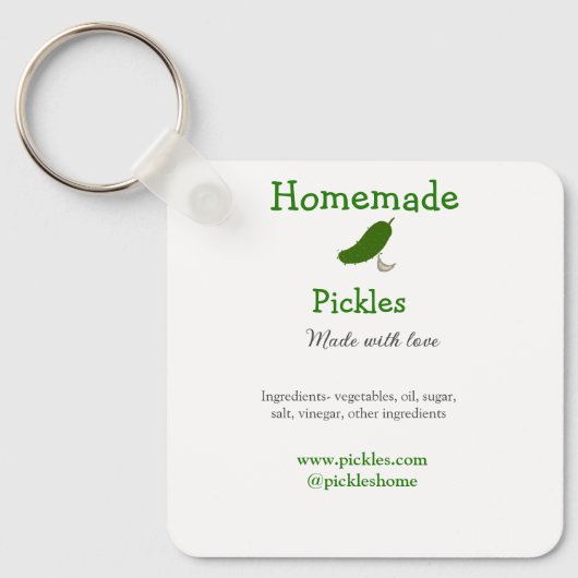 Homemade pickles gemaakt met liefde tekstwebsite t sleutelhanger (Voorkant)