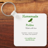 Homemade pickles gemaakt met liefde tekstwebsite t sleutelhanger (Voorkant)