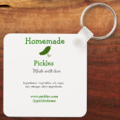 Homemade pickles gemaakt met liefde tekstwebsite t sleutelhanger (Achterkant)