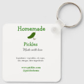 Homemade pickles gemaakt met liefde tekstwebsite t sleutelhanger (Achterkant)