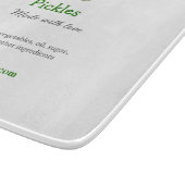 Homemade pickles gemaakt met liefde tekstwebsite t snijplank (Hoek)