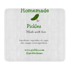 Homemade pickles gemaakt met liefde tekstwebsite t snijplank