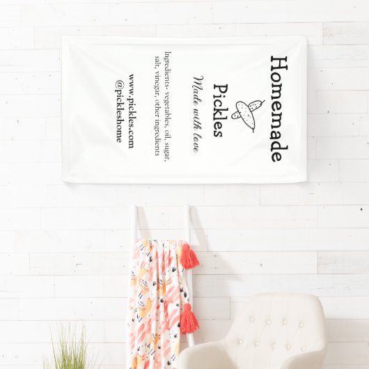 Homemade pickles gemaakt met liefde tekstwebsite t spandoek (Insitu)