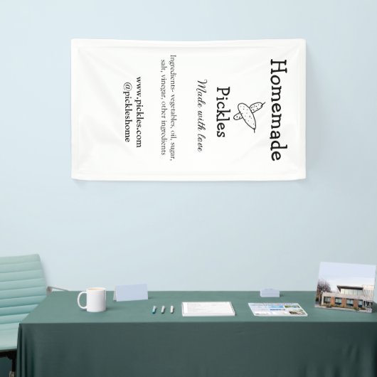 Homemade pickles gemaakt met liefde tekstwebsite t spandoek (Beurs)