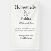 Homemade pickles gemaakt met liefde tekstwebsite t spandoek (Verticaal)