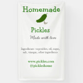 Homemade pickles gemaakt met liefde tekstwebsite t spandoek (Verticaal)