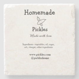 Homemade pickles gemaakt met liefde tekstwebsite t stenen onderzetter