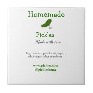 Homemade pickles gemaakt met liefde tekstwebsite t tegeltje