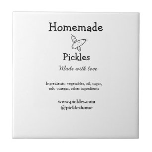Homemade pickles gemaakt met liefde tekstwebsite t tegeltje