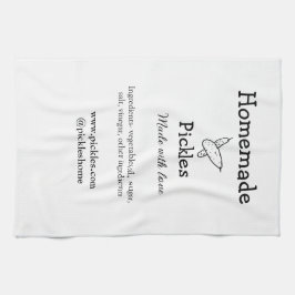 Homemade pickles gemaakt met liefde tekstwebsite t theedoek