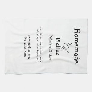 Homemade pickles gemaakt met liefde tekstwebsite t theedoek