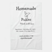 Homemade pickles gemaakt met liefde tekstwebsite t theedoek (Verticaal)