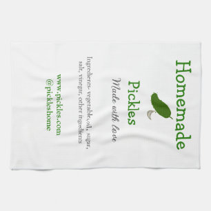 Homemade pickles gemaakt met liefde tekstwebsite t theedoek