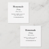 Homemade pickles gemaakt met liefde tekstwebsite t vierkante visitekaartje (Voorkant / Achterkant)