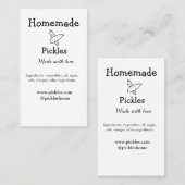Homemade pickles gemaakt met liefde tekstwebsite t visitekaartje (Voorkant / Achterkant)