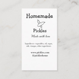 Homemade pickles gemaakt met liefde tekstwebsite t visitekaartje