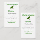 Homemade pickles gemaakt met liefde tekstwebsite t visitekaartje (Voorkant / Achterkant)