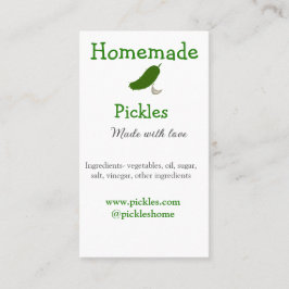 Homemade pickles gemaakt met liefde tekstwebsite t visitekaartje