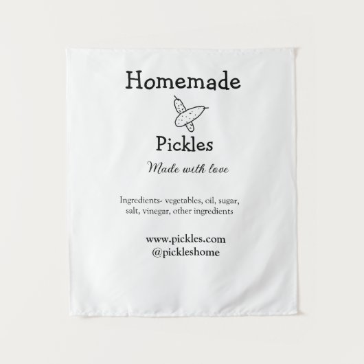 Homemade pickles gemaakt met liefde tekstwebsite t wandkleed (Voorkant)