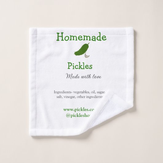 Homemade pickles gemaakt met liefde tekstwebsite t washandje (Wasdoekje)