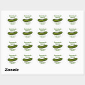 Homemade Pickles Personalized Green Dill Pickle Ronde Sticker (Vel)