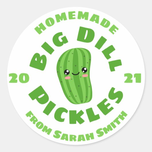 Homemade pickles ronde sticker (Voorkant)