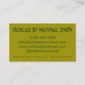 Homemade Pickles Sweet Chips Dill Pickle Shop Visitekaartje (Achterkant)