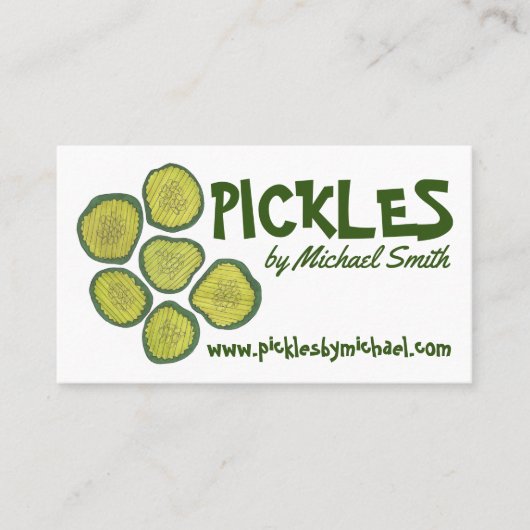 Homemade Pickles Sweet Chips Dill Pickle Shop Visitekaartje (Voorkant)