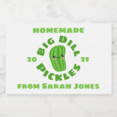 Homemade pickles voedselcontainer etiket (Enkel label)