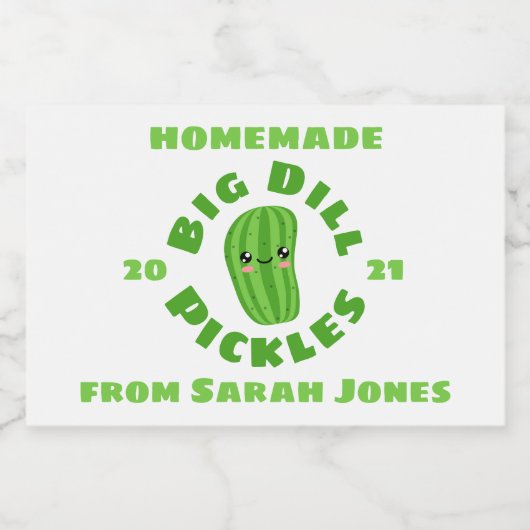 Homemade pickles voedselcontainer etiket (Enkel label)