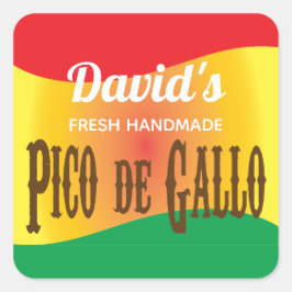 Homemade Pico de Gallo-etiket Vierkante Sticker