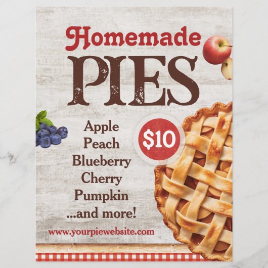 Homemade Pies Menu Flyer Sjabloon (Voorkant)